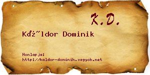 Káldor Dominik névjegykártya