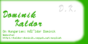 dominik kaldor business card